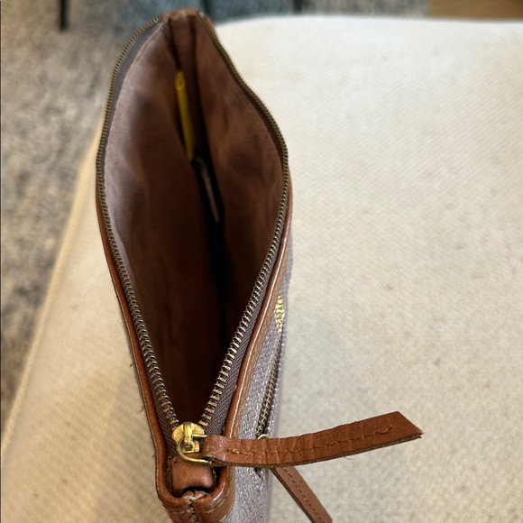 Roller Rabbit Geometric Brown & Gold Pouch - Picture 2 of 3